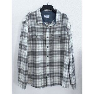 Old Navy Women's Grey Plaid Shacket‎ Jacket Cotton Shirt XL Cottagecore Warmth